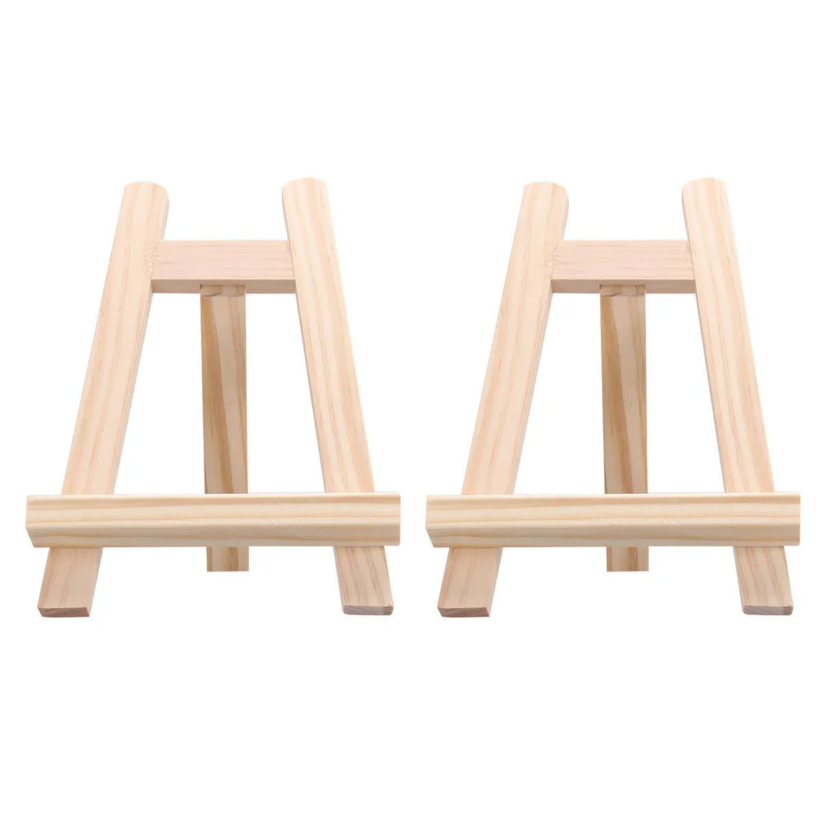 2Pcs Wooden Easel Premium Material Sturdy Mini Triangle Table Stand for Painting Photo Frame Display Art Studio