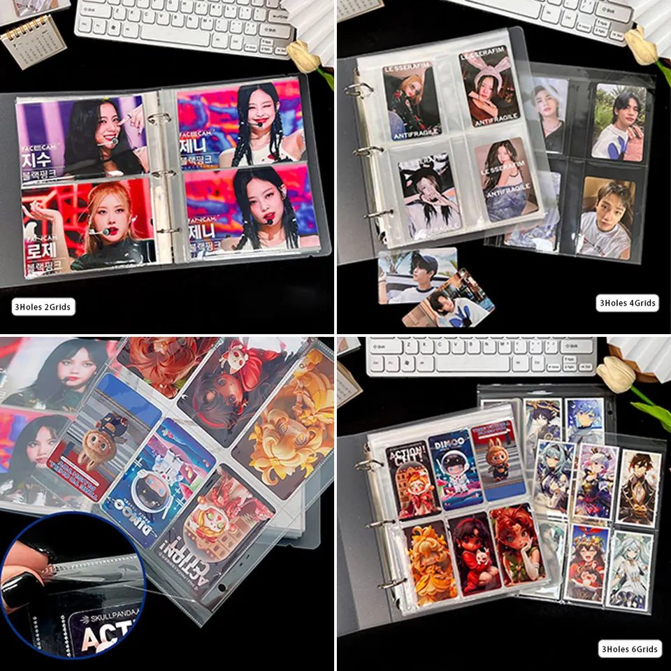 Álbum De Tarjetas Transparente Con 160 Bolsillos – 20 Páginas Dobles, Material PP Impermeable, Compatible Con Carpetas De 3 Anillas, Ideal Para Pokémon, Yugioh, KPOP Y Más
