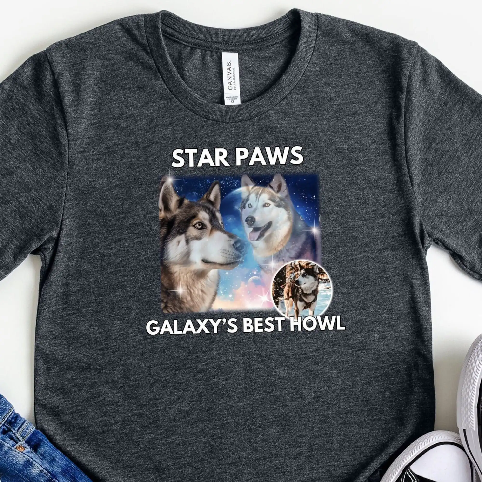 Star Paws Galaxys Best Howl Husky T Shirt Funny S Lover Owner Dog Mom