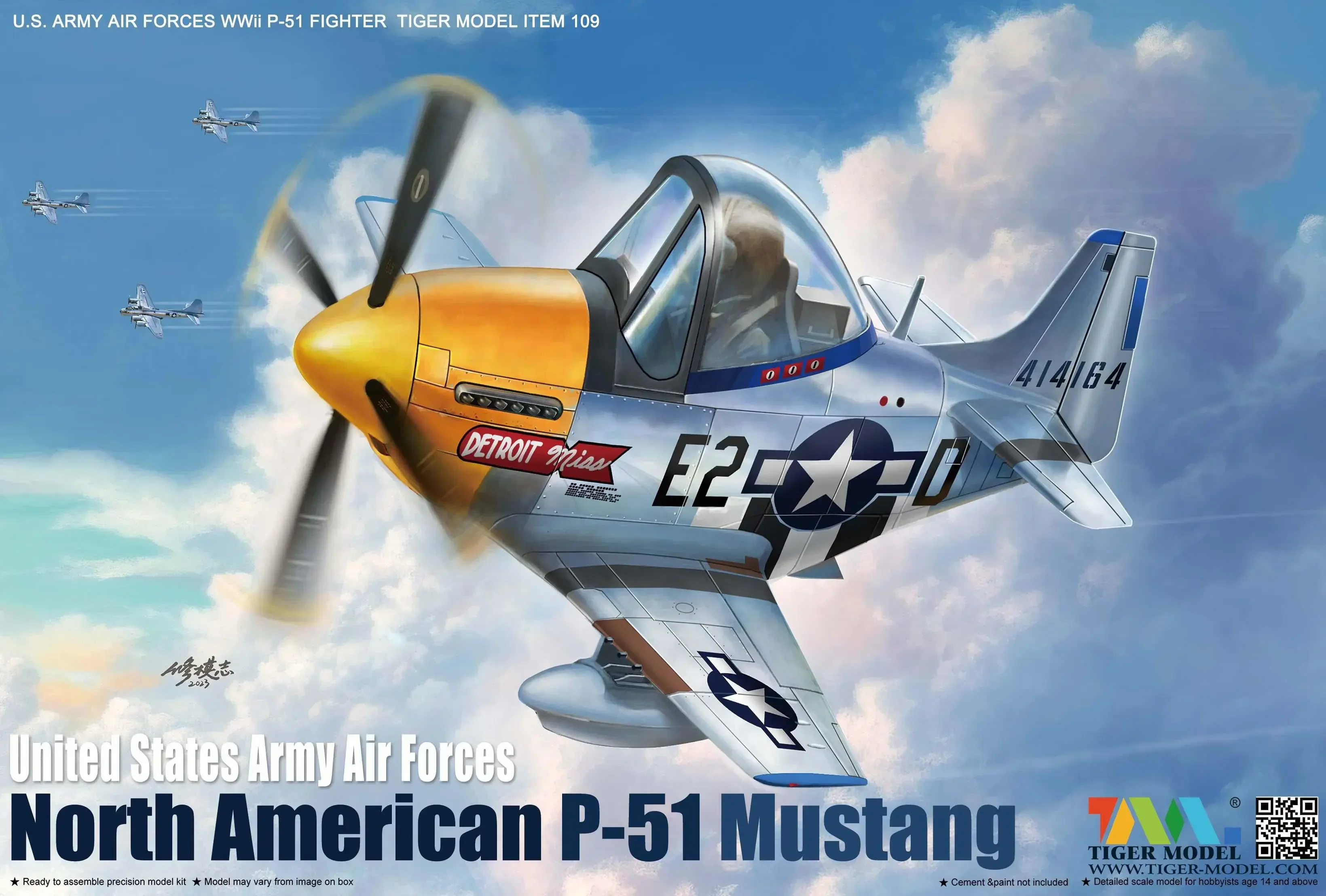 Tiger Model 109 U.S. ARMY AIR FORCES WWii P-51 FIGHTER MODEL KIT