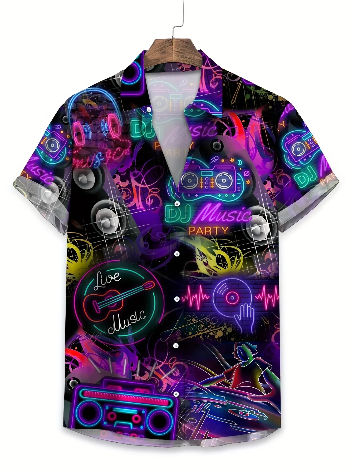 

Summer Casual Urban Men's Hawaiian Shirt Man Short Sleeve Bold Print Relaxed Fit Lightweight Fashion Vacation Tops
