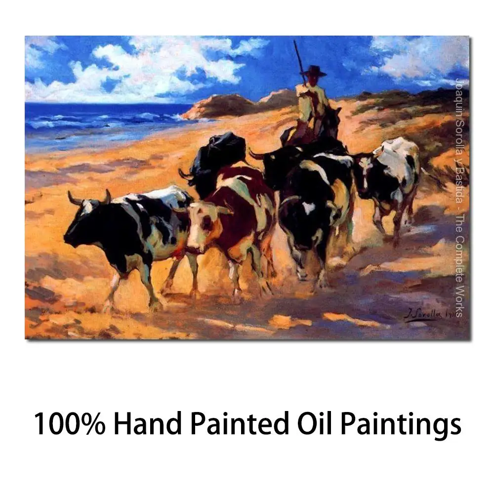 

Impressionist Art Oxen on The Beach Joaquin Sorolla Y Bastida Paintings Home Decor Handmade High Quality