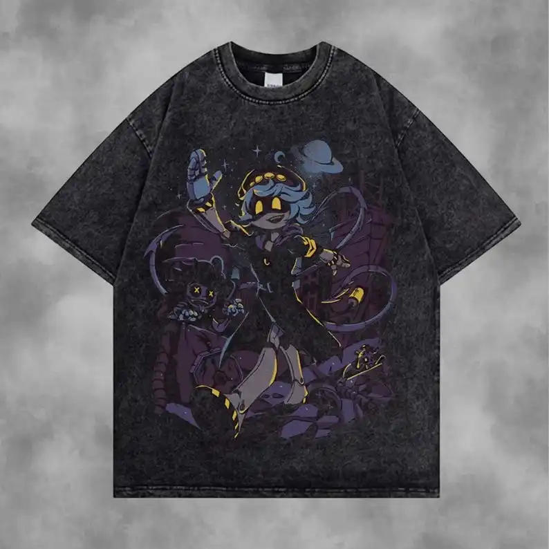 Murder Drones Anime Loose T-Shirt Men Women Oversized Vintage Washed Summer New Tee Streetwear Y2K Fashion Top Summer New Tee