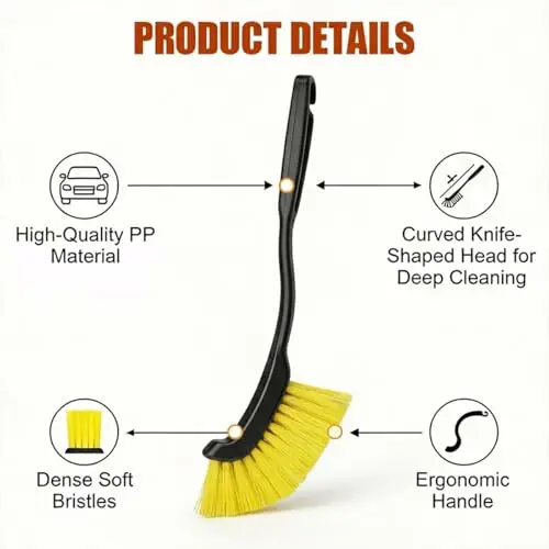 1/2pcs Car Wheel Tire Rim Detailing Brush Plastic Truck Wheel Wash Detail BrushesCleaner Tools Gap Detail Brushes Cleaning Tool