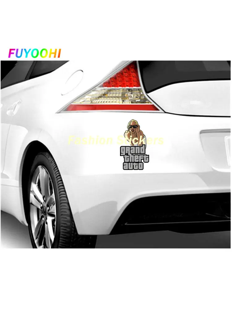 FUYOOHI pegatinas y accesorios de calcomanías GTA Grand Theft Auto, logotipo de SAN Claus, pegatinas de vinilo para coche, pegatinas decorativas