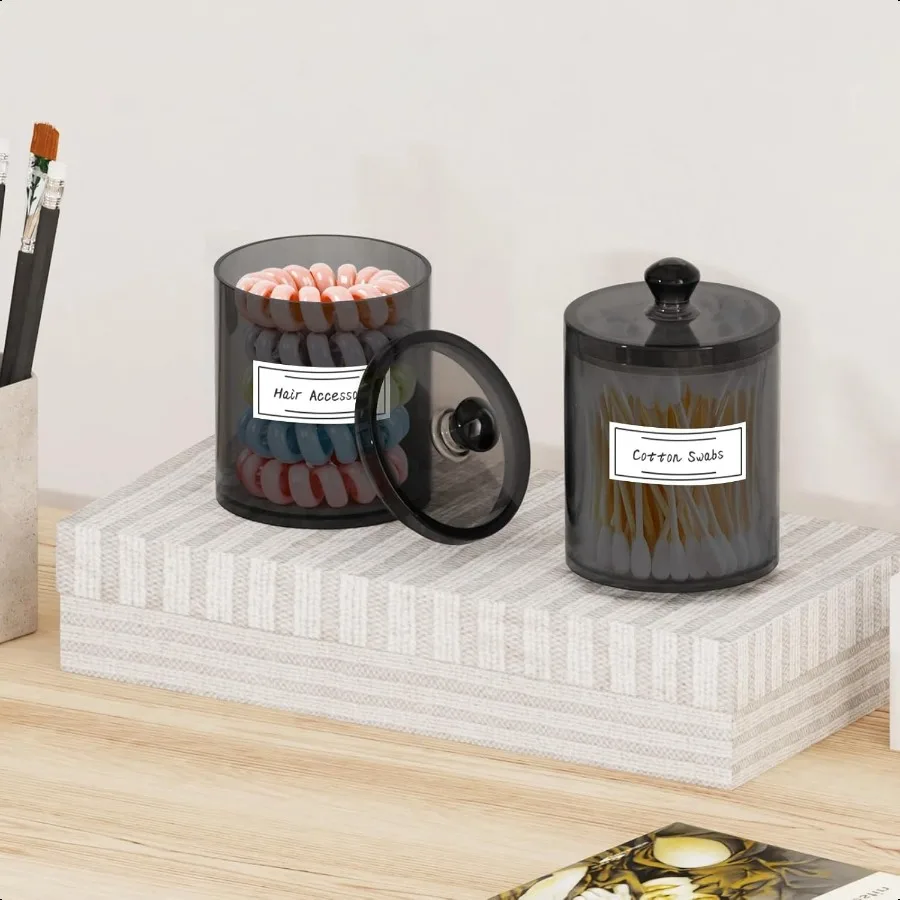 Contenitori portaoggetti con coperchi Confezione da 2 Organizzatori per trucchi da 10 once per organizer da bagno e contenitori Q per la casa e il bagno