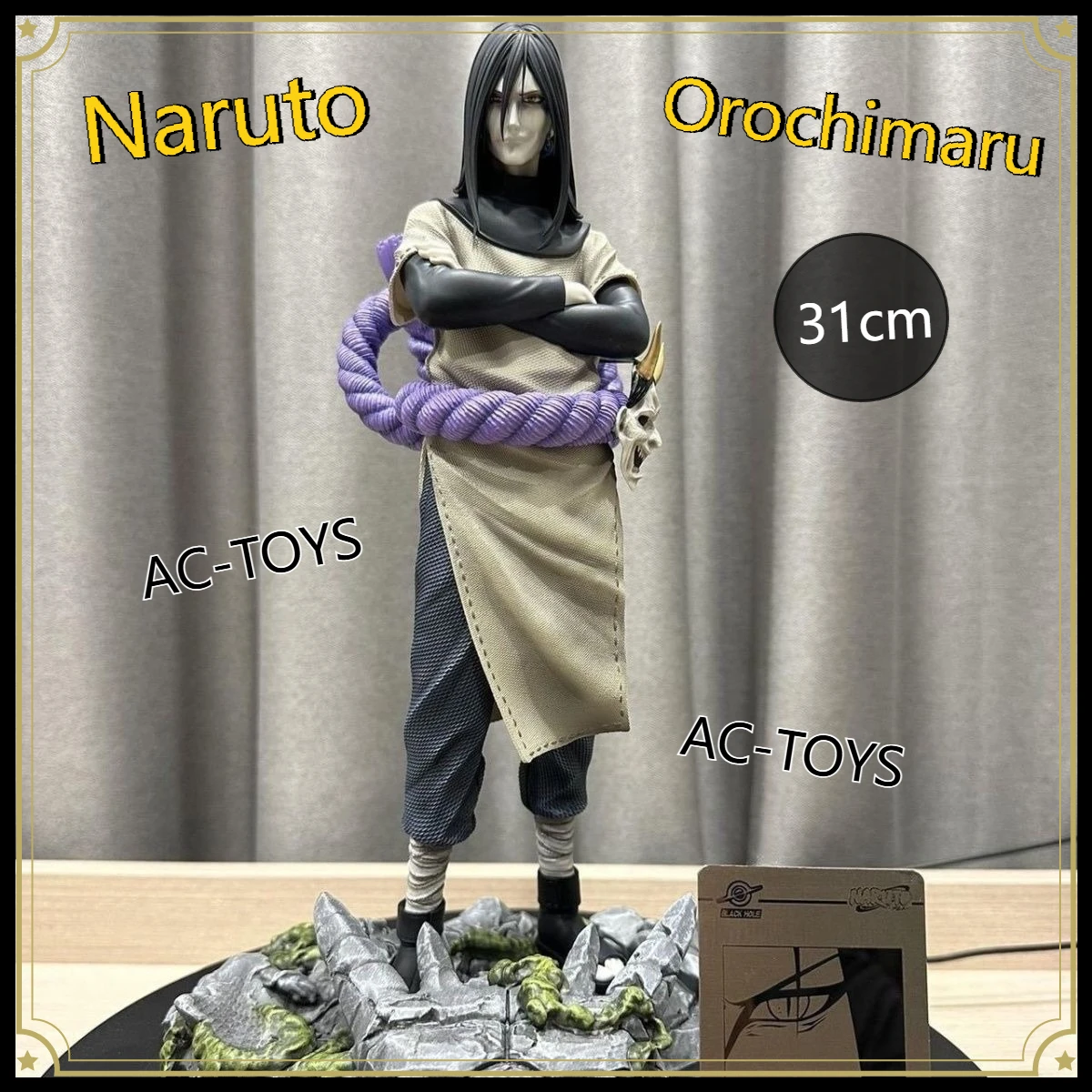 Figuras de PVC de Naruto Orochimaru Black Hole Akatsuki Series, 31 cm/12,2 pulgadas, figuras de PVC favoritas, juguetes y regalos favoritos de los fanáticos del anime