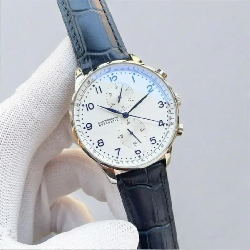 Original Men\'s Watch Fashion Sports GMT 41mm 30Bar Diving Sapphire Automatic Movement Wristwatches Leather Needle buckle Luxury