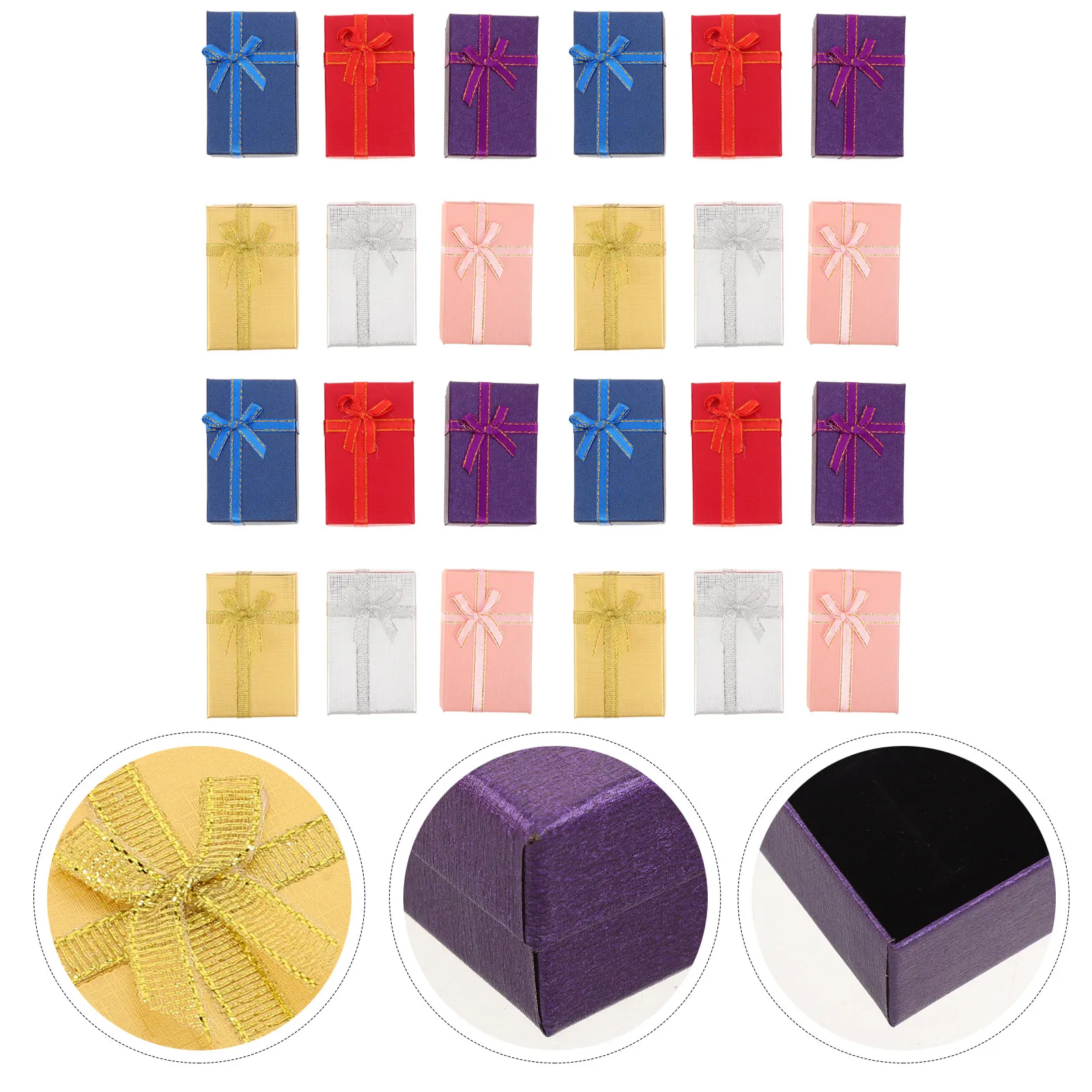 24Pcs Cardboard Jewelry Boxes Small Packaging Boxes with Lids Earring Ring Necklace Organizer Holder Jewelry Storage Display