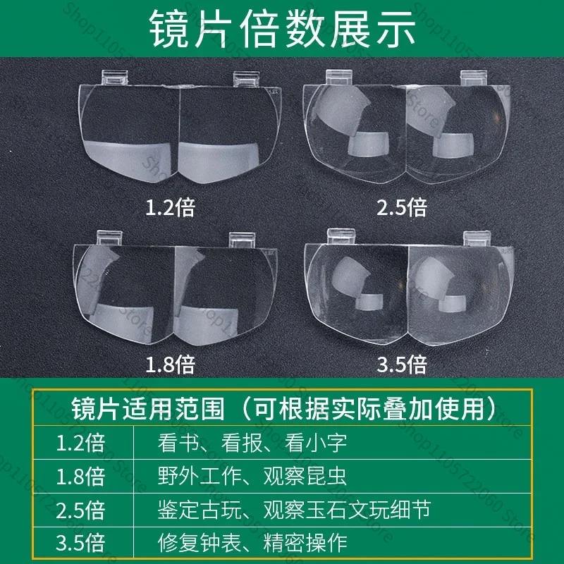 Head Mounted Magnifying Glass, High-definition Glasses, Clock Maintenance, Manual Carving, Cultural Relics Identification