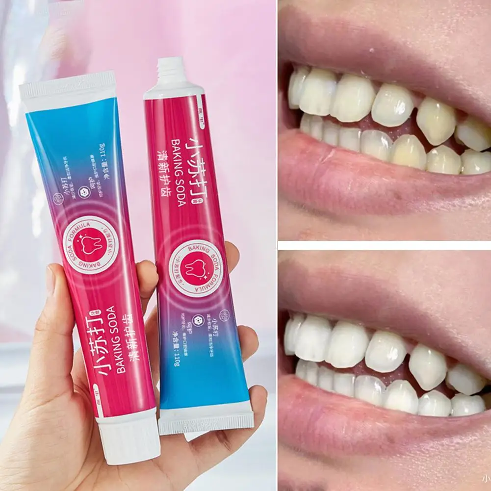 Creme dental de hortelã para cuidados bucais, branquear os dentes branquear Yanli Baking, respiração duradoura Escova de dentes para cuidados enzimáticos Soda Fresh Health, E3H2