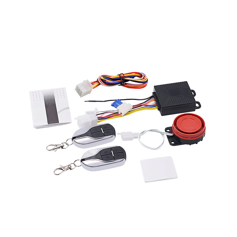 

1 Set 12V Motorcycle Anti-Theft Alarm System Horn Keyless Remote Start Low Power Scooter Universal Horn Black