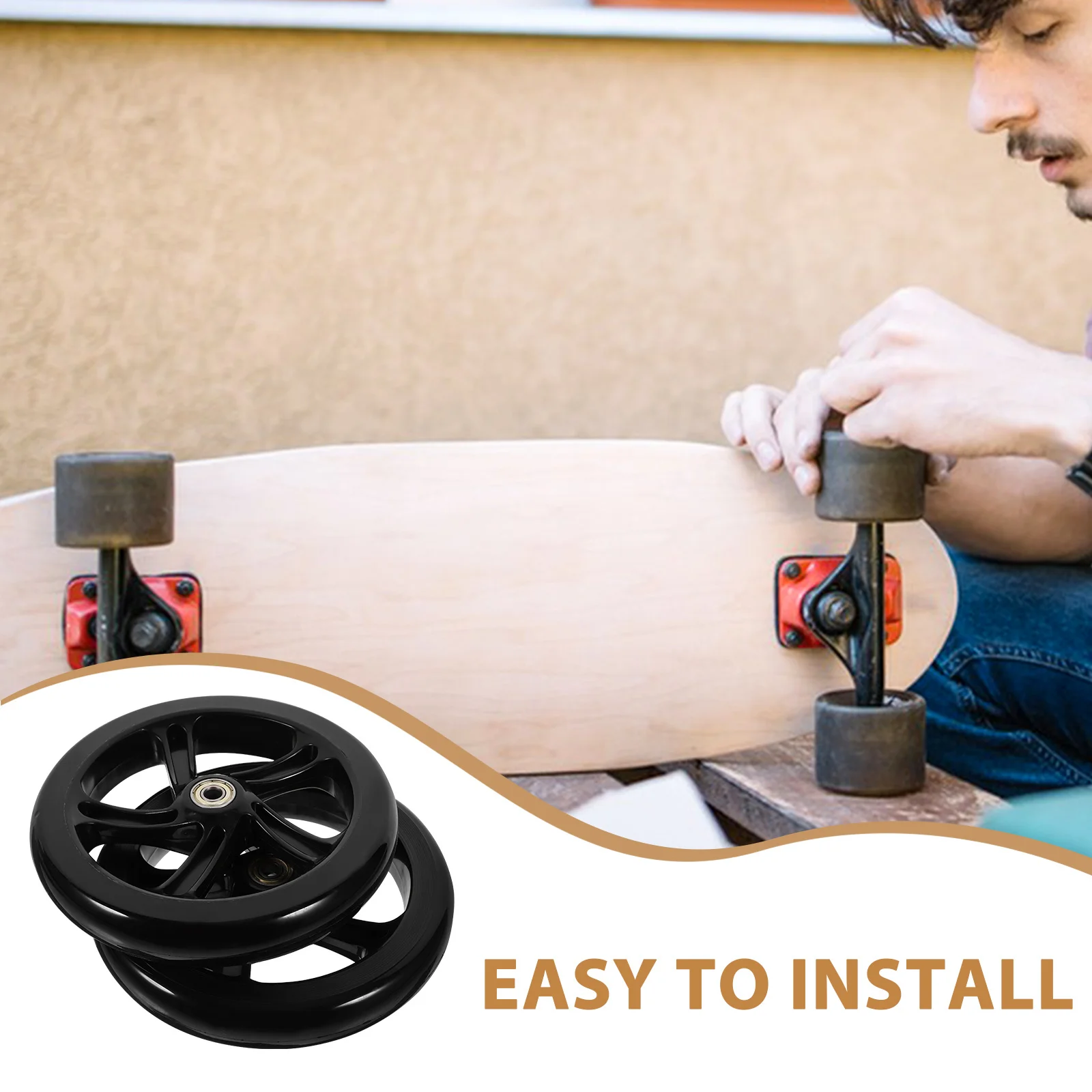 

2pcs Scooter Wheels For Kick Scooter Durable Pu Replacement Wheels Heavy Duty Wear-Resistant Universal Wheel Stunt Skateboard