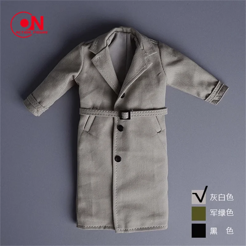 1/12 06FS035 الزي العسكري الذكور العصري البريطاني طويل خندق معطف الجندي الملابس نموذج صالح 6 ''عمل الشكل الجسم دمية #2