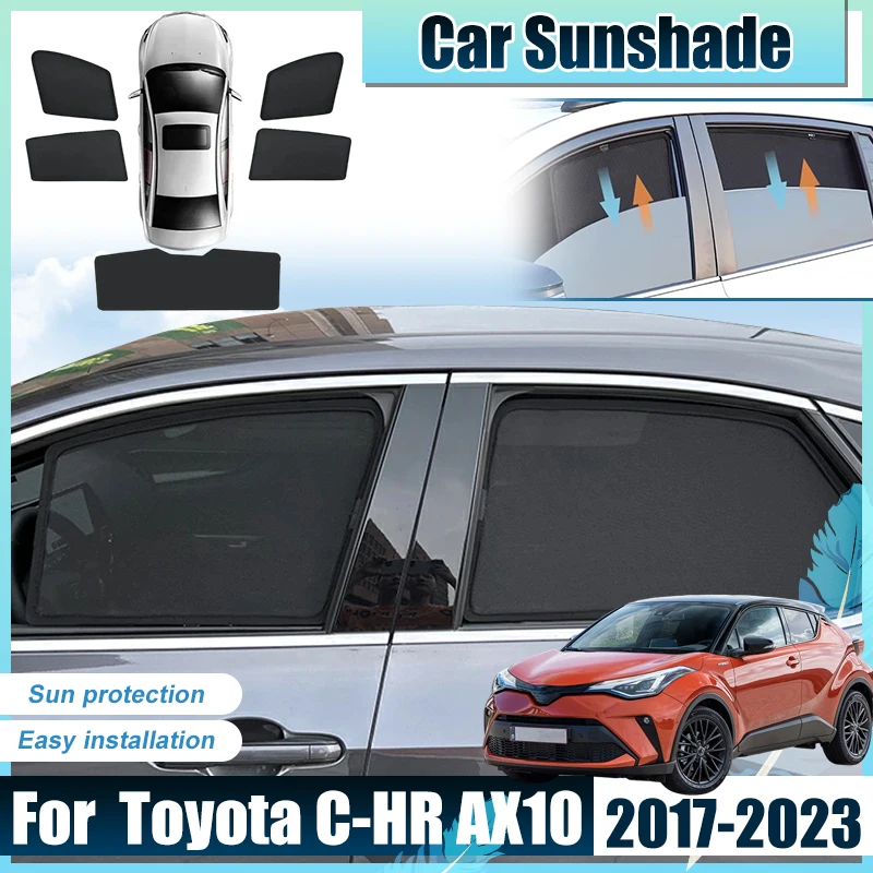 

For Toyota CHR AX10 Accessories C-HR C HR MK1 2017-2023 Car Window Sun Shades Net Cover light Shield Baffle Mesh Screen Parasol