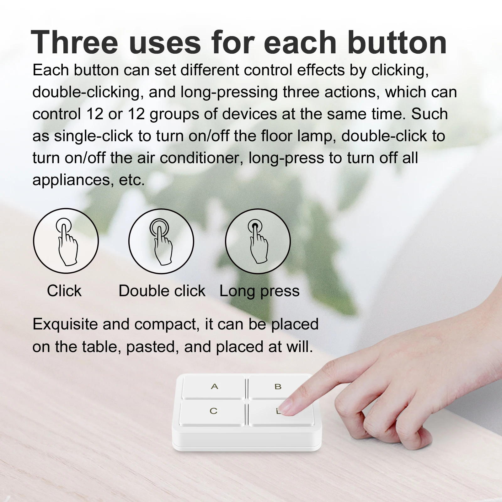 Tuya Zigbee Smart Scene Switch Button 4 Gang 12 Scene Smart Home Scene Switch Button Support Smart Life App Need Zigbee Gateway