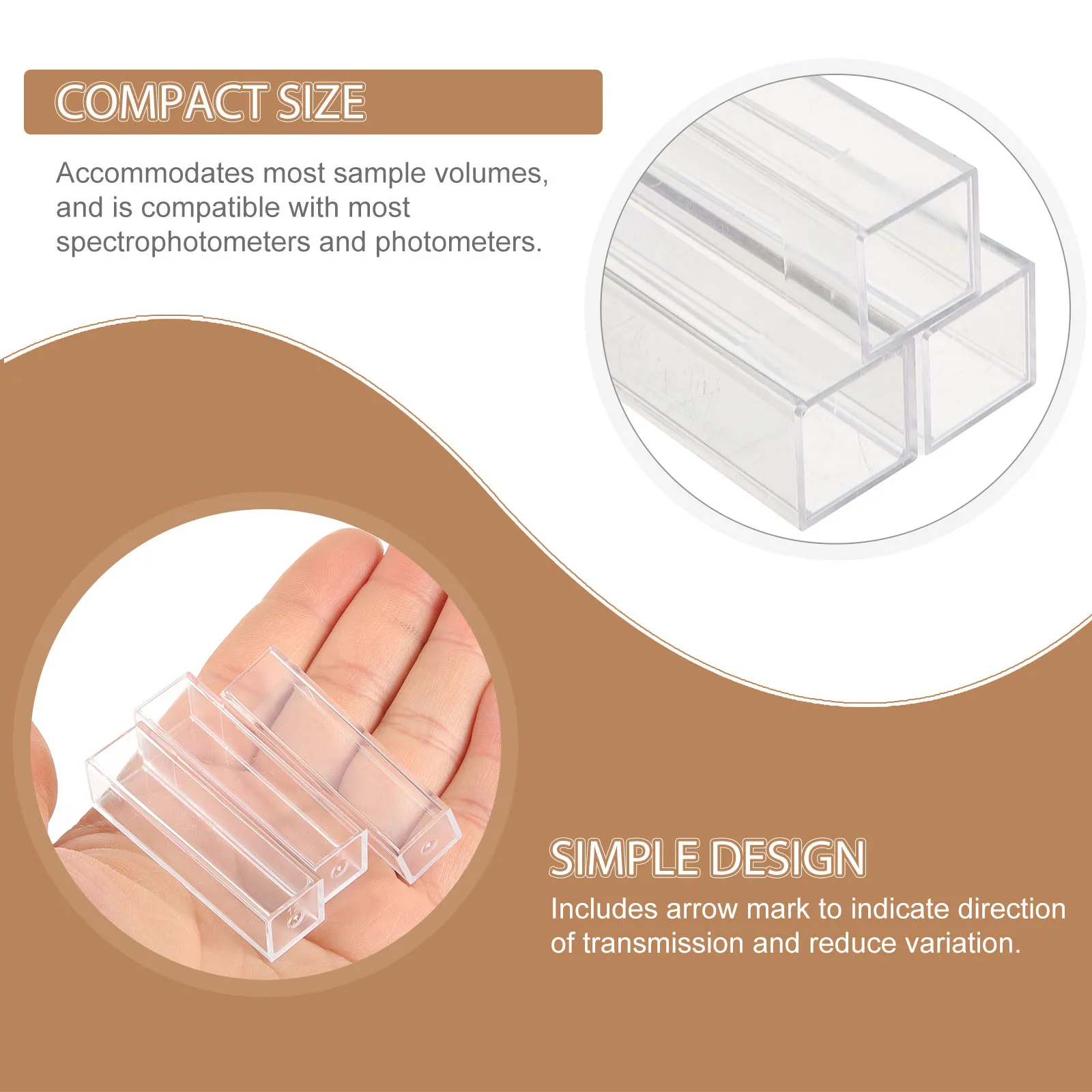 10pcs 4.5Ml Polystyrene Disposable Plastic Cuvette Transparent Low Variation Spectrophotometer Compatible Lab Vials Uv Vis