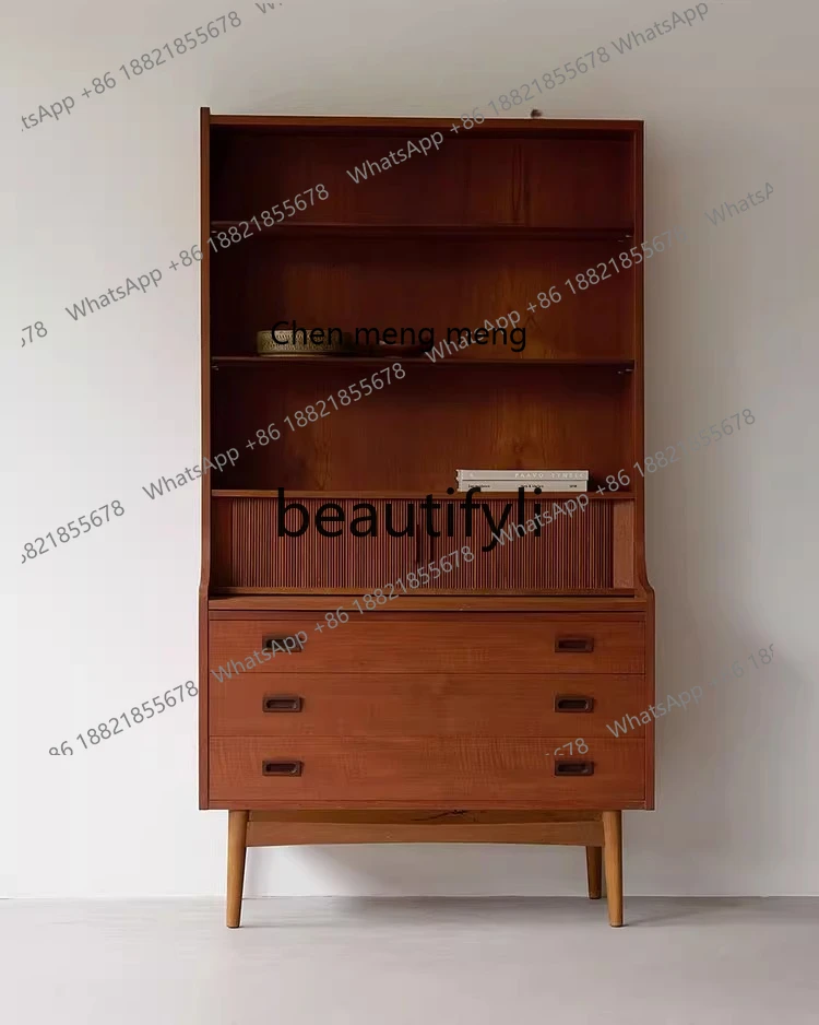 Log bookcase, furniture high cabinet, desk, study, storage drawer, chest of drawers  R