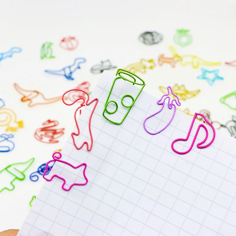 20Pcs Colourful Bookmark Holder Office Supplies Bookmark Holder Colourful Paperclip Cute Cartoon Paperclip Random pattern