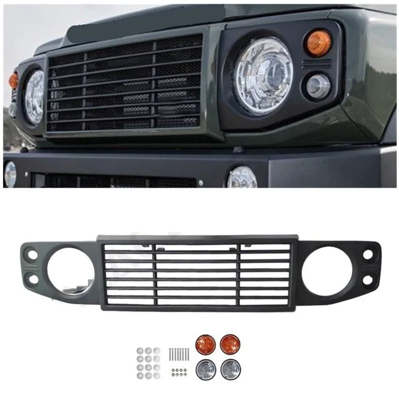 

Car Front Bumper Grill for Suzuki Jimny JB64 JB74 2019-2024 modified Grille with light net Radiator auto accessories
