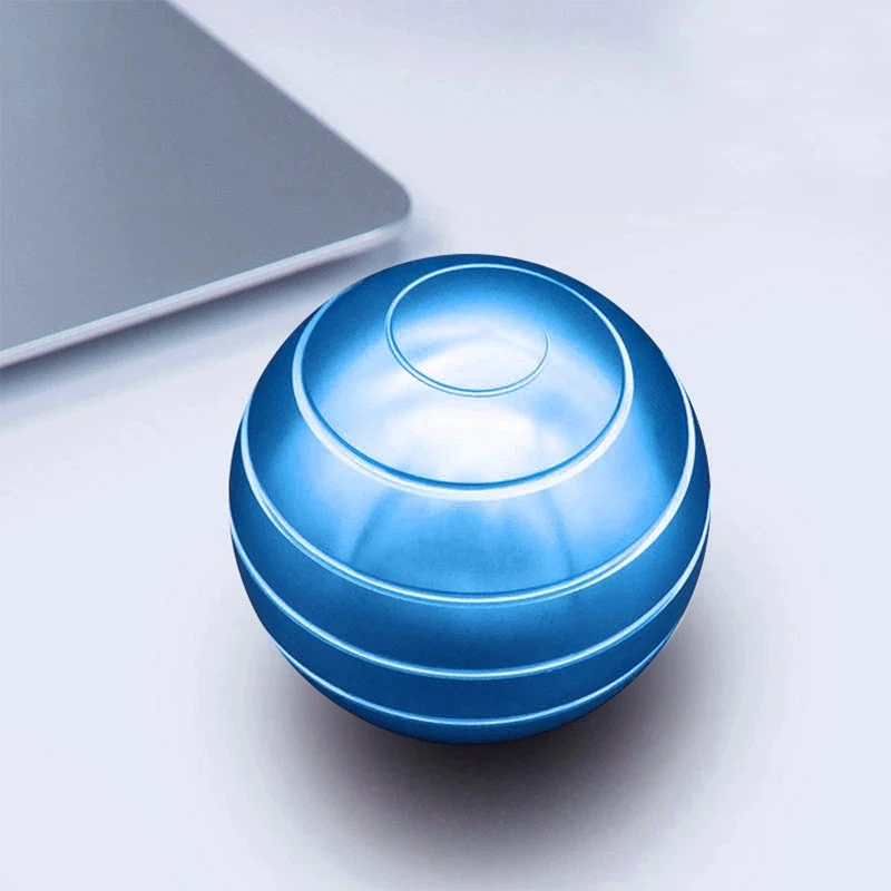 Desktop Stress Relief Toy Transfer Good Luck Aluminum Metal Hypnosis Rotary Gyro Fingertip Toy Kinetic Round Spinner Kids Gift