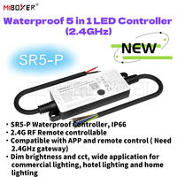 Miboxer IP66 SR5-P Waterproof 5-in-1 LED Controller 2.4G RF Remote DC12-24V Supports SingleColor/CCT/RGB/RGBW/RGB+CCT LED Strips