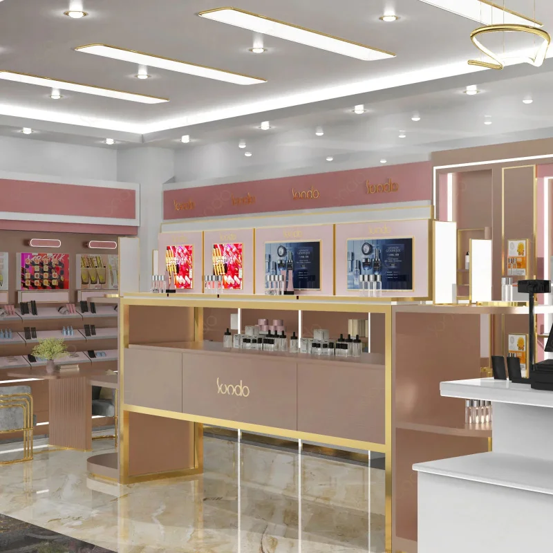 custom.Luxury Cosmetic Layout Design White Customizable Materials Essential Oil Cabinet Easy Cleaning Perfume Storage Show