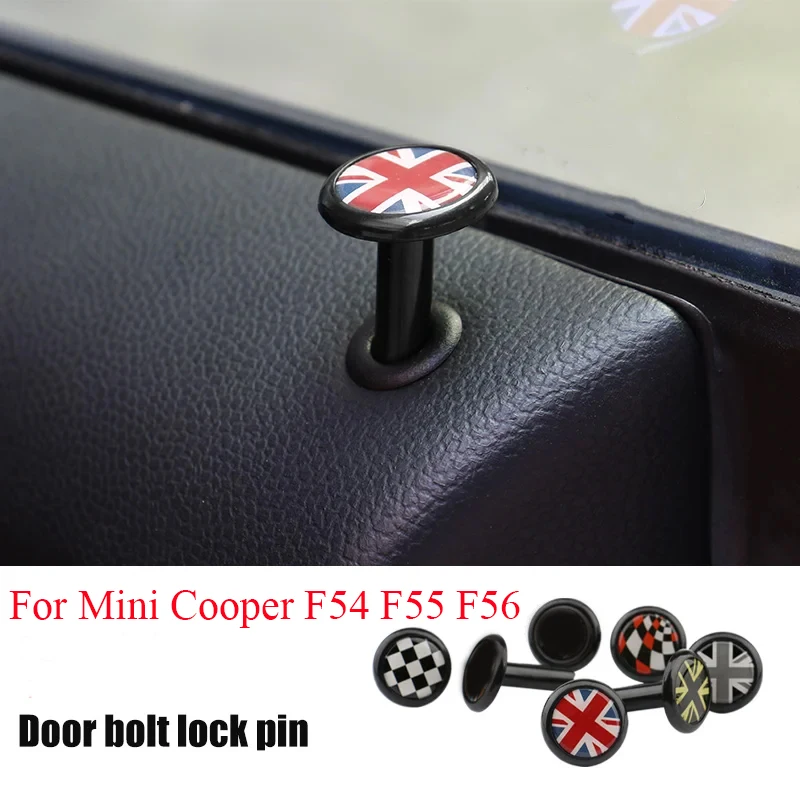 

2PCS Car Window Door Lock Pin Cover Stickers For BMW Mini Cooper F54 F55 F56 Carbon Alloy Interior Auto Part Accessories