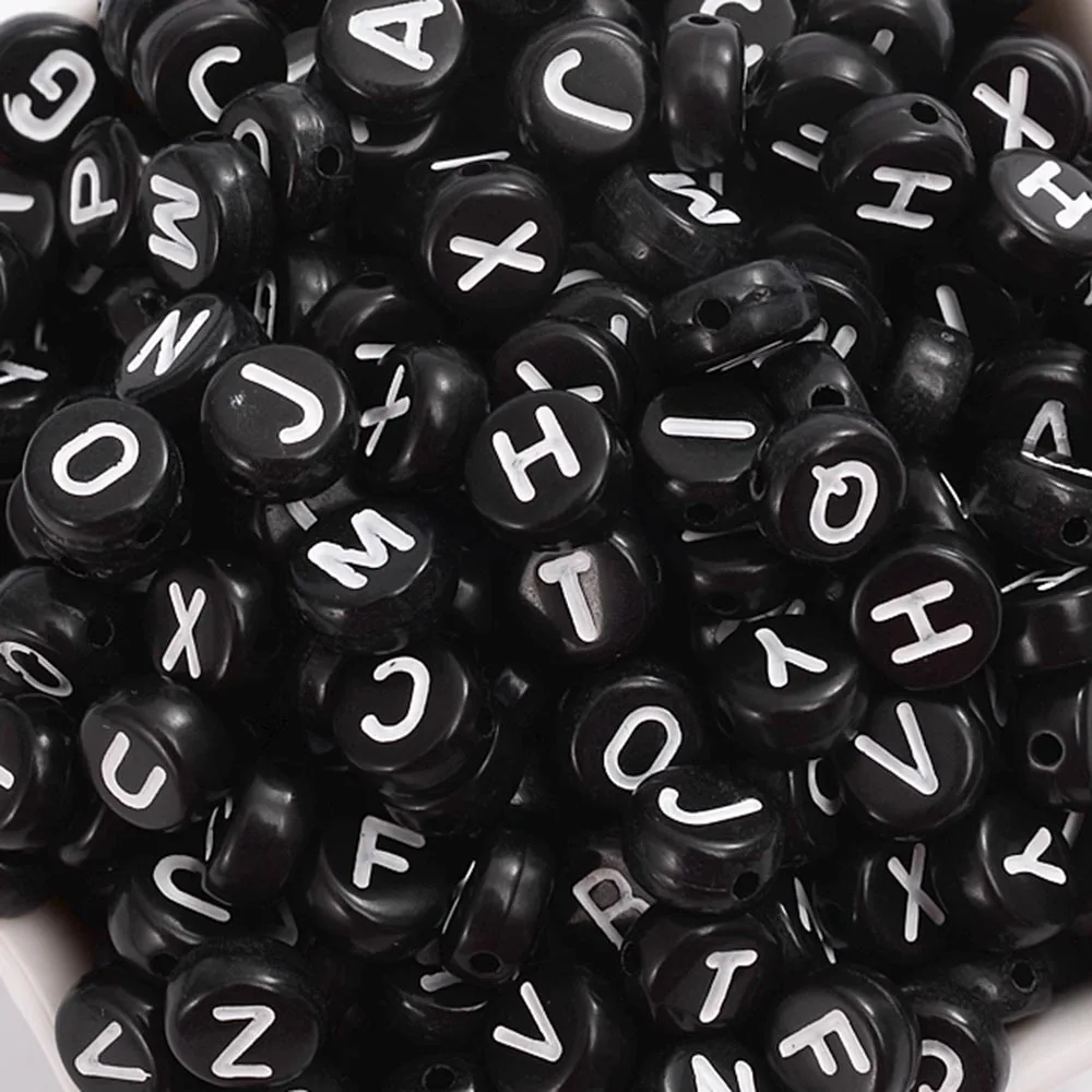100pcs/lot  Heart Acrylic Letter Beads Colorful Alphabet Loose Spacer Beads For Jewelry Making DIY Handmade Bracelet Necklace