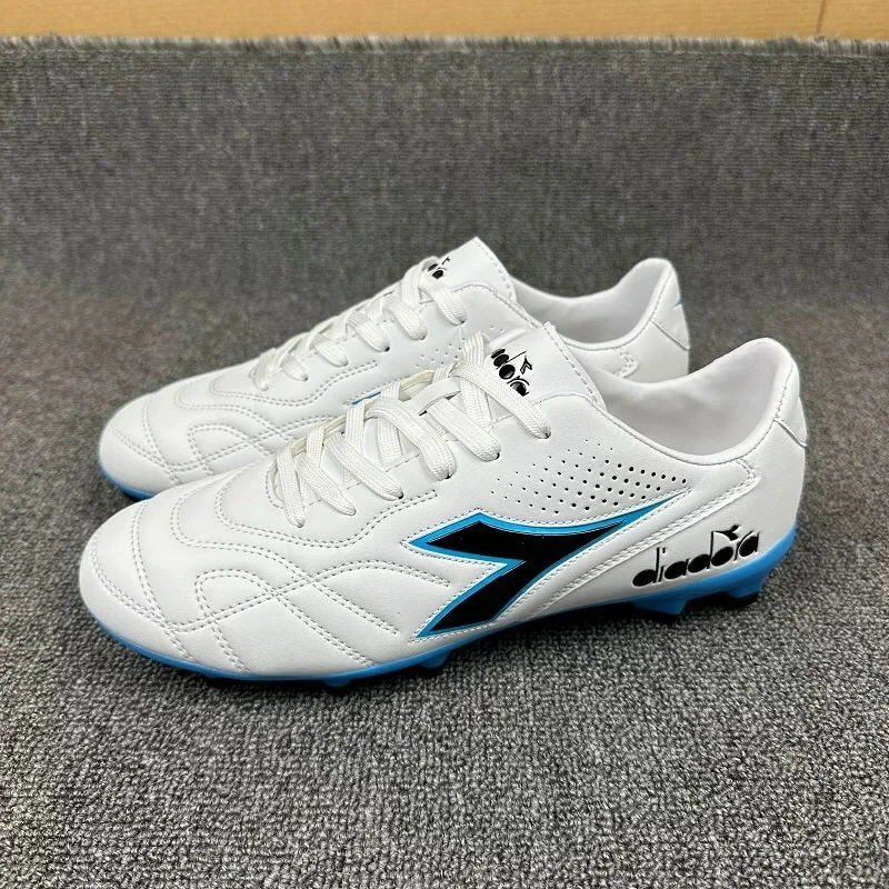 Professionelle Fußballschuhe für Herren, schwarz-weiß, Fußballschuhe für Herren, Leder, Rasen-Fußballschuhe für Herren, Outdoor-Trainings-Schuhe für den Rasen – Detail 8