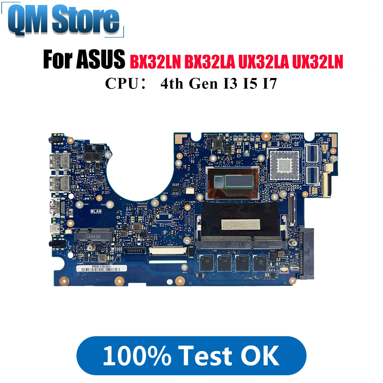 

UX32LA Материнская плата для ноутбука ASUS ZenBook BX32LN UX32LN BX32LA UX32L UX32LA Материнская плата для ноутбука с процессором I3 I5 I7 100% тест в порядке
