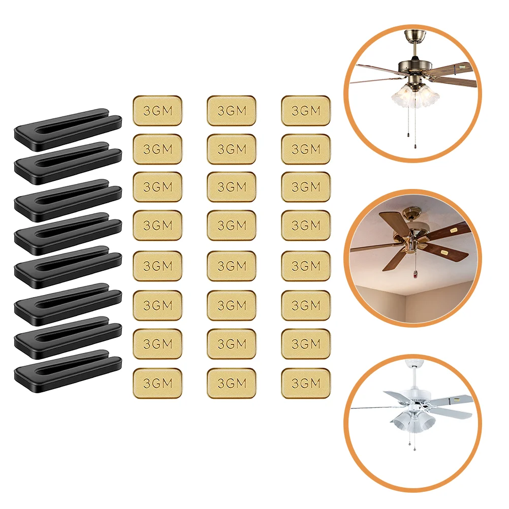 

8 Sets Power Fan Light Accessories Ceiling Fans Self Adhesive Weights Kit Fan Weight Balancing Clips Stainless Steel