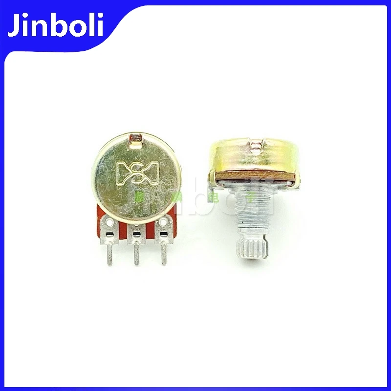 1PCS 16 Type B50K Single Power Amplifier Audio Speaker Treble And Bass Balance Volume Potentiometer 3Pins Flower Shaft 12mm