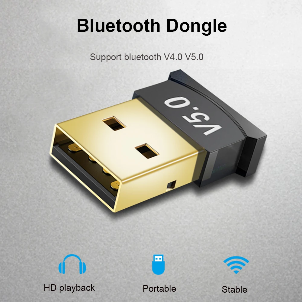 Adaptor komputer nirkabel Bluetooth 5.0 adaptor penerima Audio pemancar Earphone Laptop pengirim Mini kompatibel