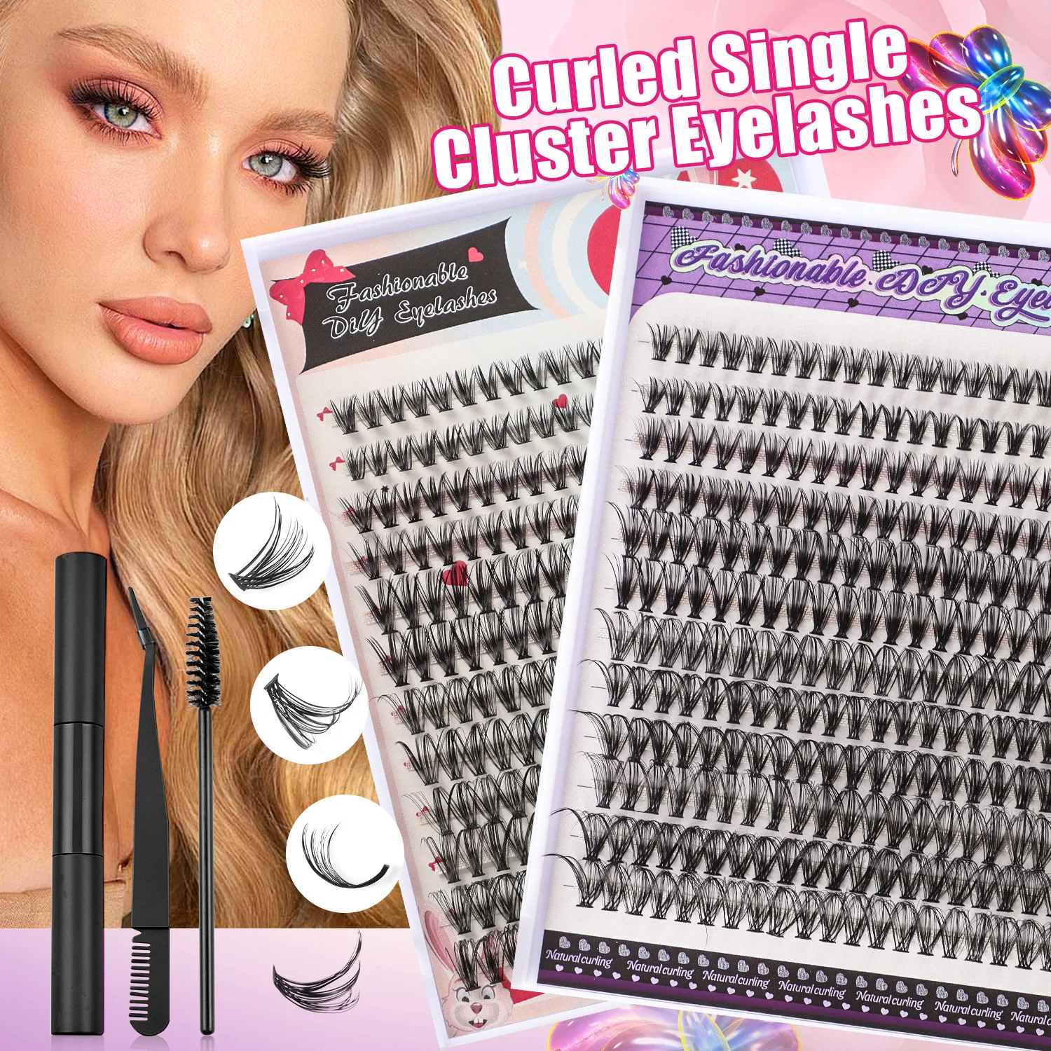 Hot Selling Single Cluster DIY, 240 Clusters, Large Capacity DIY Grafting, Fake Eyelashes, Thick Simulation 8-16mm Eyelashes