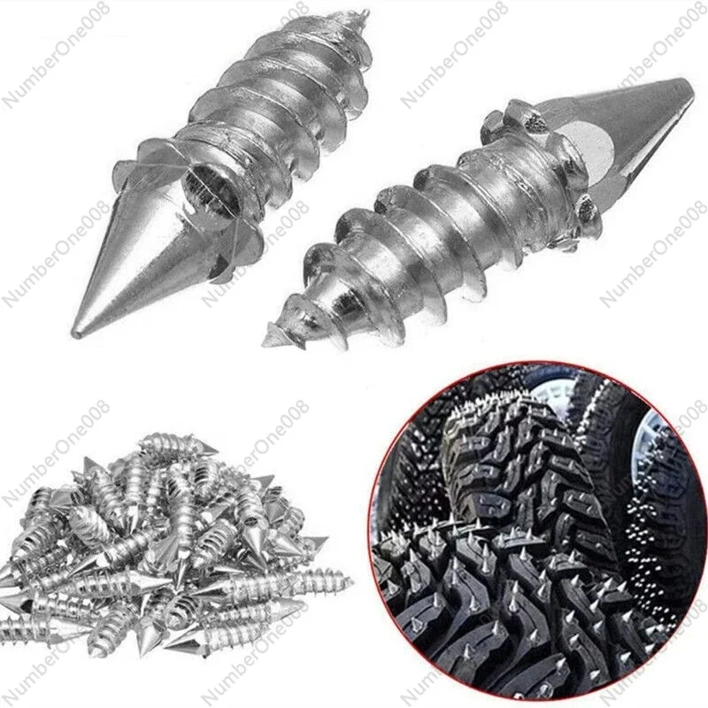 200pcs 6*27mm Alloy Tire Studs Anti-slip Snow Nails for Car Off-road Motorcycle Bike Tyre Sole Cleats Winter Anti-ice Spikes