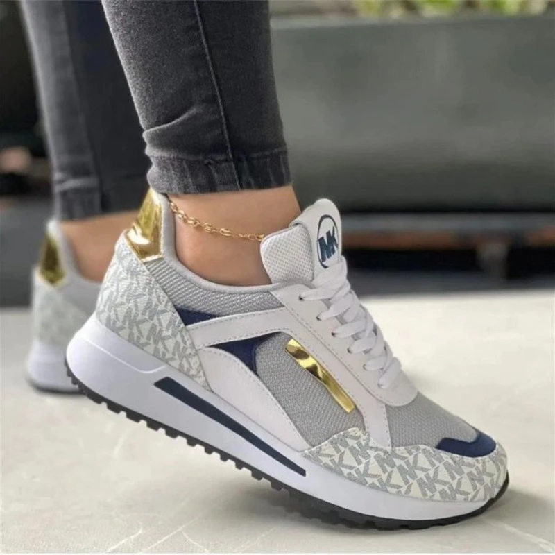 Zapatillas de deporte para mujer con cordones, zapatos vulcanizados para mujer, zapatos informales cómodos de talla grande, zapatos de mujer con punta redonda, Zapatos resistentes al desgaste