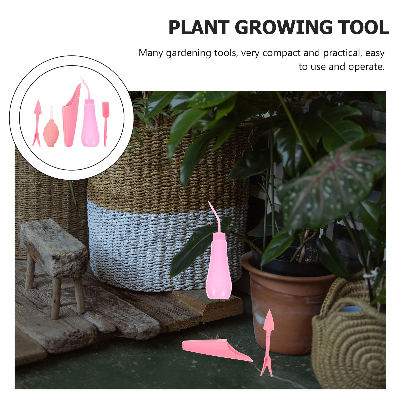 1Set Garden Tool Kit Premium PVC Bonsai Planting Accessories Gardening Tools for Succulent Transplanting Soil Aeration and