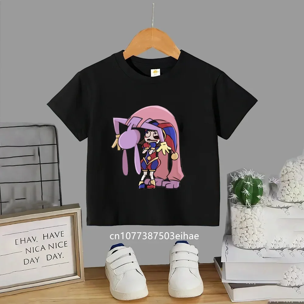 New Style The Amazing Digital Circus Kids Casual Tops, Anime Print Cotton Short Sleeve Tshirts, Boys Girls Summer Daily Outfit