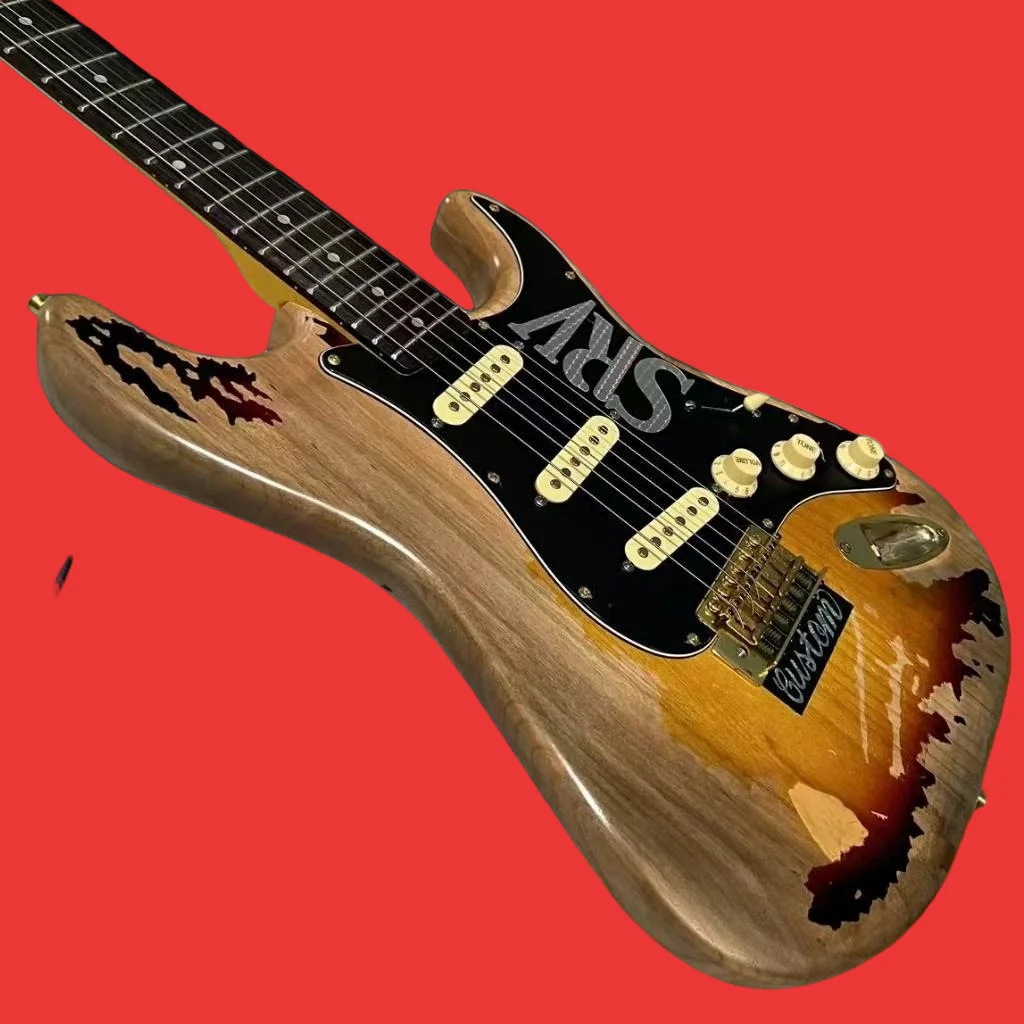 

Горячая новинка 2026, винтажная гитара Sunburst цвета, версия грифа из палисандра