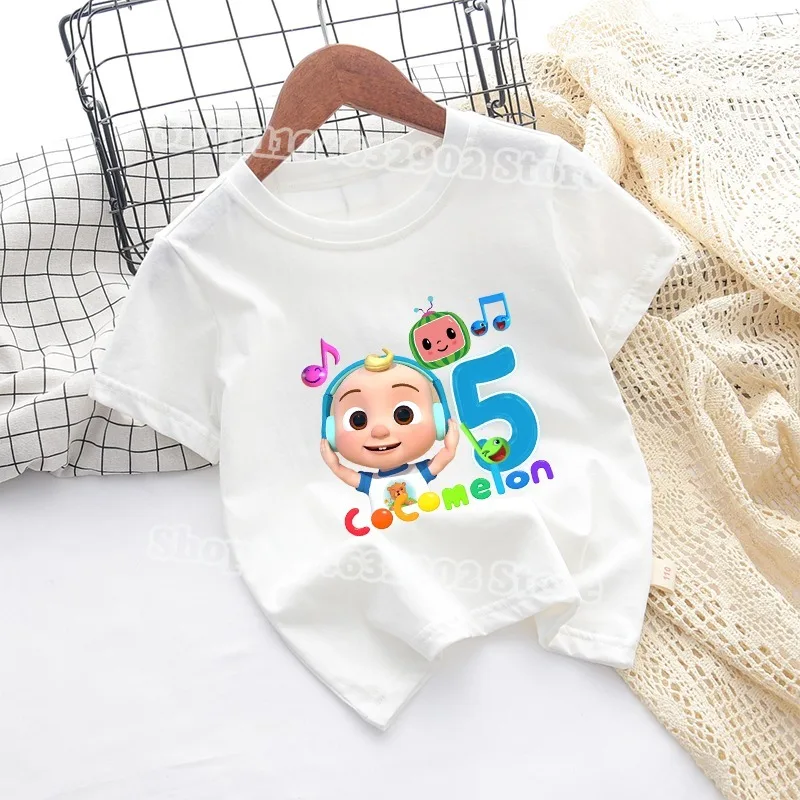 Cocomelons 男の子女の子かわいい誕生日 Tシャツ子供夏服ベビーシャワー Tシャツ漫画アニメパターントップスパーティーギフト