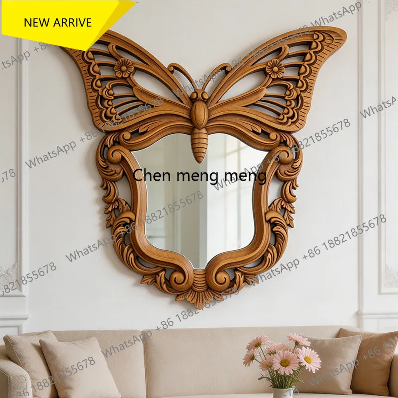 

D132 Creative art decorative mirror retro hollow carved special-shaped hanging mirror living room entrance wall mirror