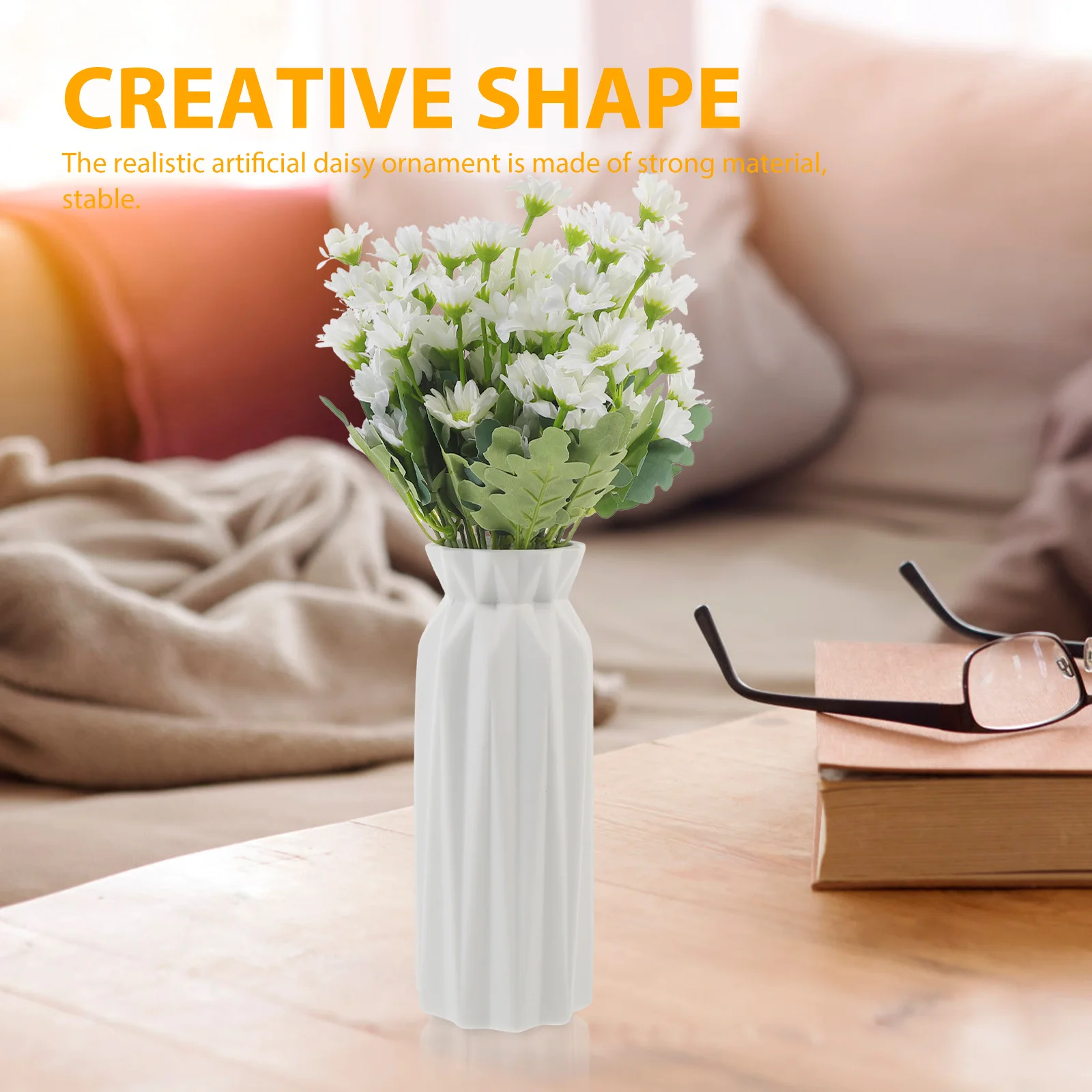

4 Bunches Lifelike Daisy Artificial Flowers Bouquet Wedding Theme Party Home DIY Flower Arrangement Fake Daisies