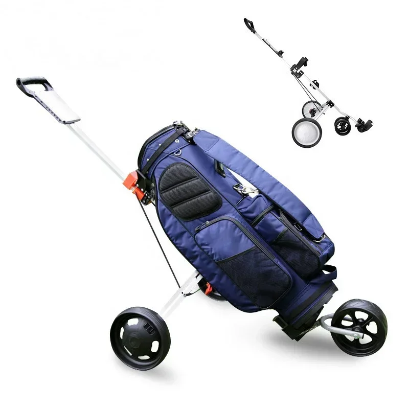 Professional Custom Foldable 4 Wheel Caddie Push Golf Trolley