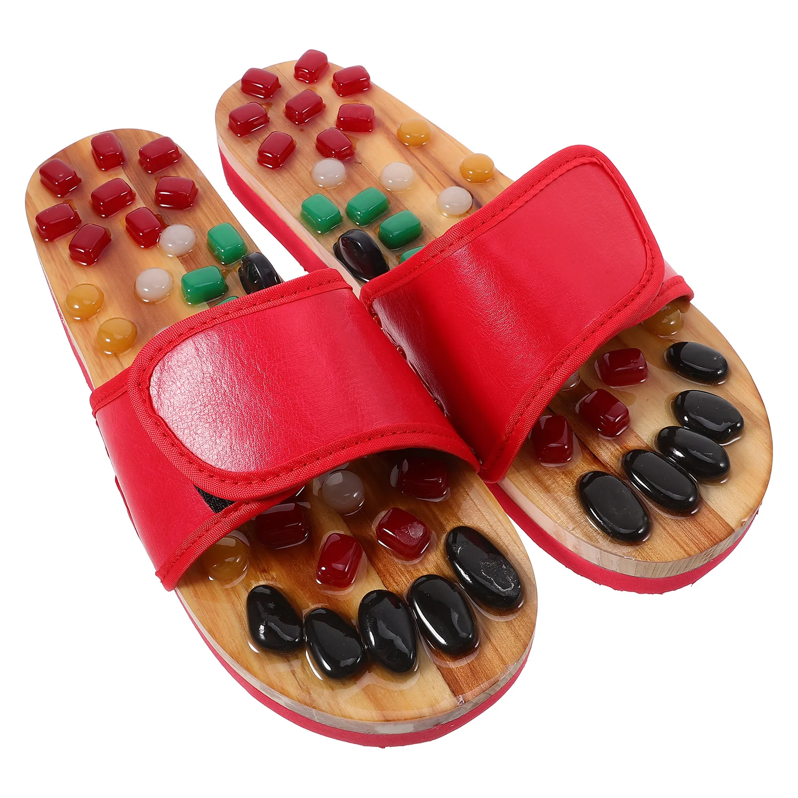 

Массажные тапочки, размер 43–44, красная подошва из искусственной кожи Eva, облегчение акупунктурных точек, сандалии для здоровья ног при подошвенном фасциите, улучшенная кровообращение