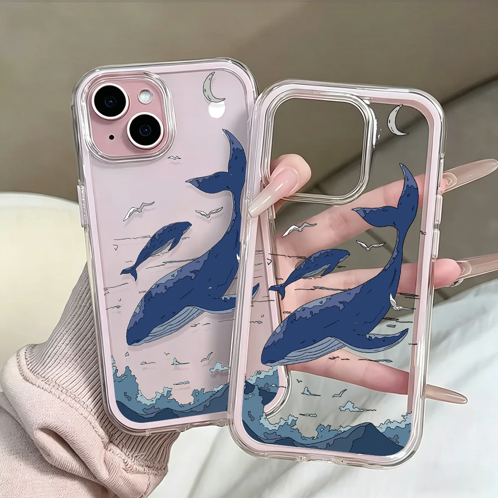 Kreative Wal-Design Transparente 2-in-1 Handyhüllen für iPhone 17 11 12 13 14 15 16 17 Pro Max Plus XR X Air Stoßfeste Hülle – Detail 6