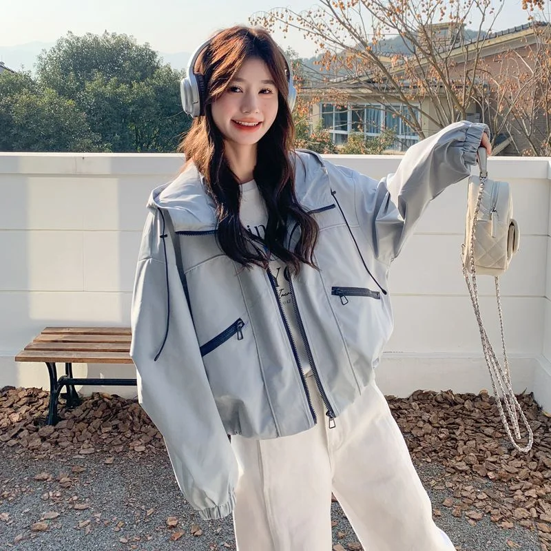 

Autumn New Women Casual Jacket Short Work Jacket Loose Version Lazy Style Top