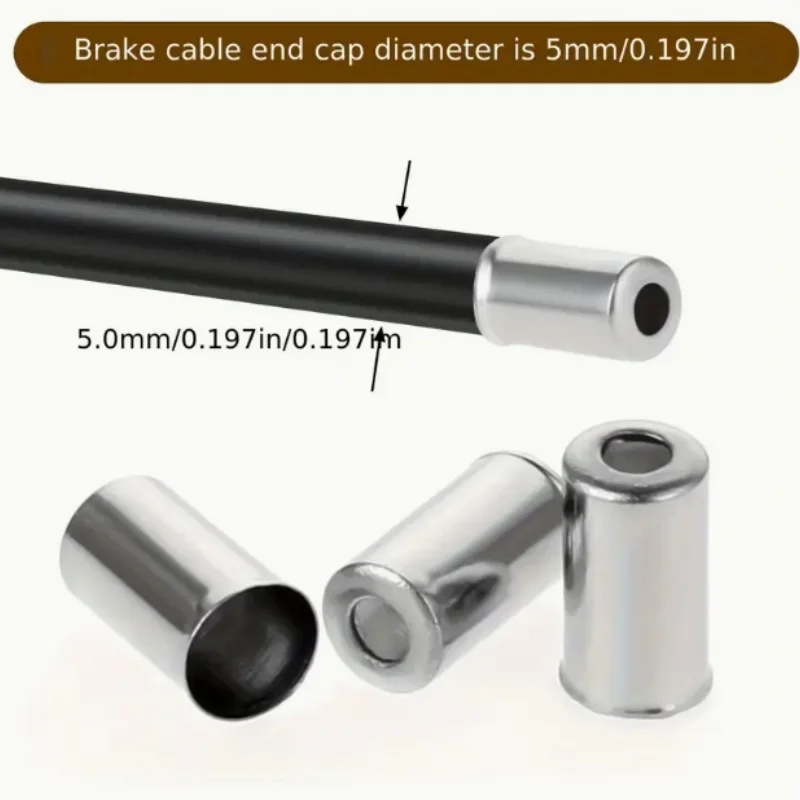 

50pcs 5mm Bicycle Brake Cable Cap Housing Ferrule End Caps MTB Road Speed Cable End Covers Brake Line Cap Cycling Accessories