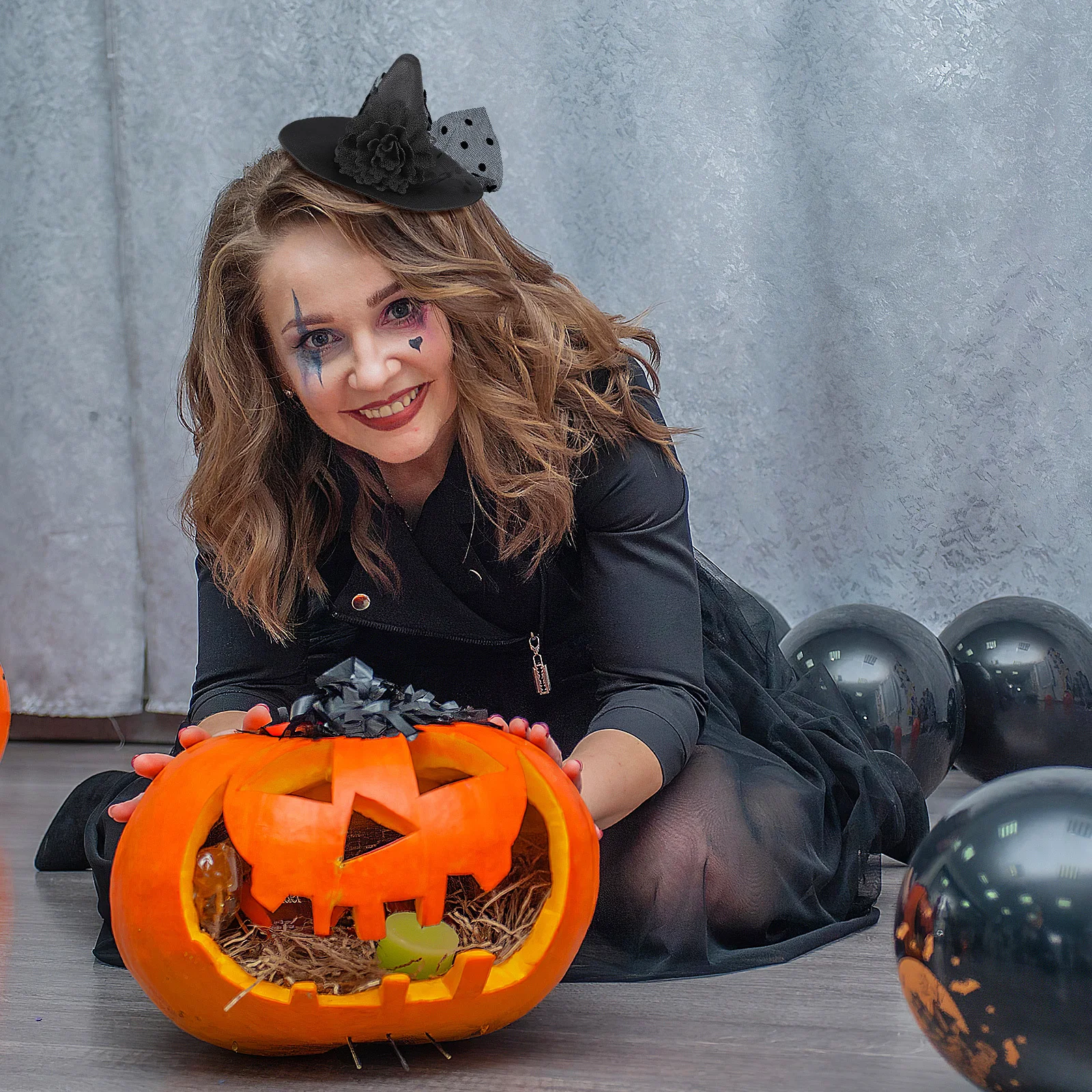 

Миниатюрная тканевая шляпа ведьмы, маленькая кепка для косплея на Хэллоуин, легкая вечерние аксессуары для волос ведьмы, маленькая шляпа волшебника для косплея