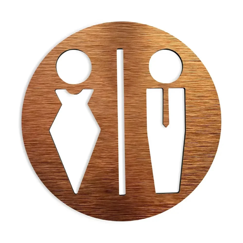 Customized Bathroom Signs and Plaques Toilet Door plate Sign All Gender Restroom WC Composite Aluminum Board